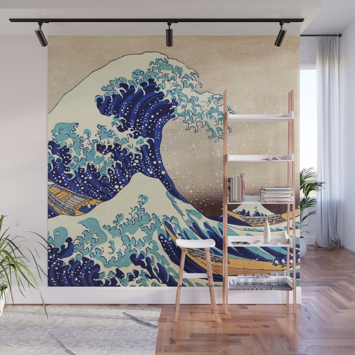 The Great Wave Off Kanagawa Wall Mural by Art Gallery | Society6