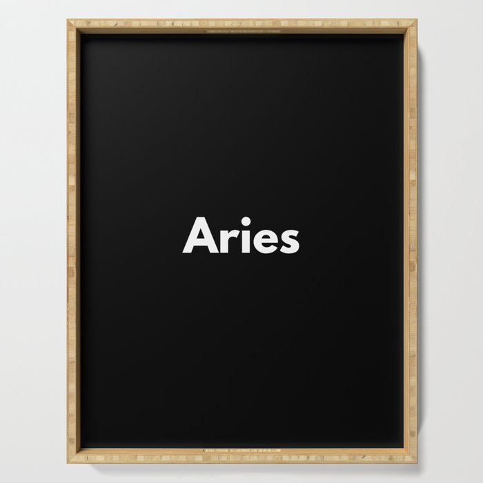Aries, Aries Sign, Black Serving Tray