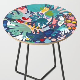 Flowers of Love Joyful Abstract Decorative Pattern Colorful  Side Table