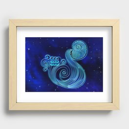Astrology Horoscope Aquarius Zodiac Blue Recessed Framed Print