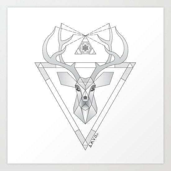 Geometric Deer Art Print