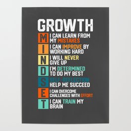 Growth Mindset Definition Motivational Quotes Good Vibes Poster
