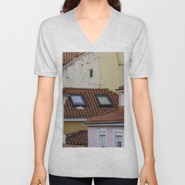 abstract buildings V Neck T Shirt