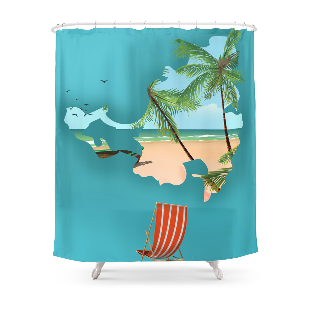 Saint Martin Shower Curtain by nicholasgreen