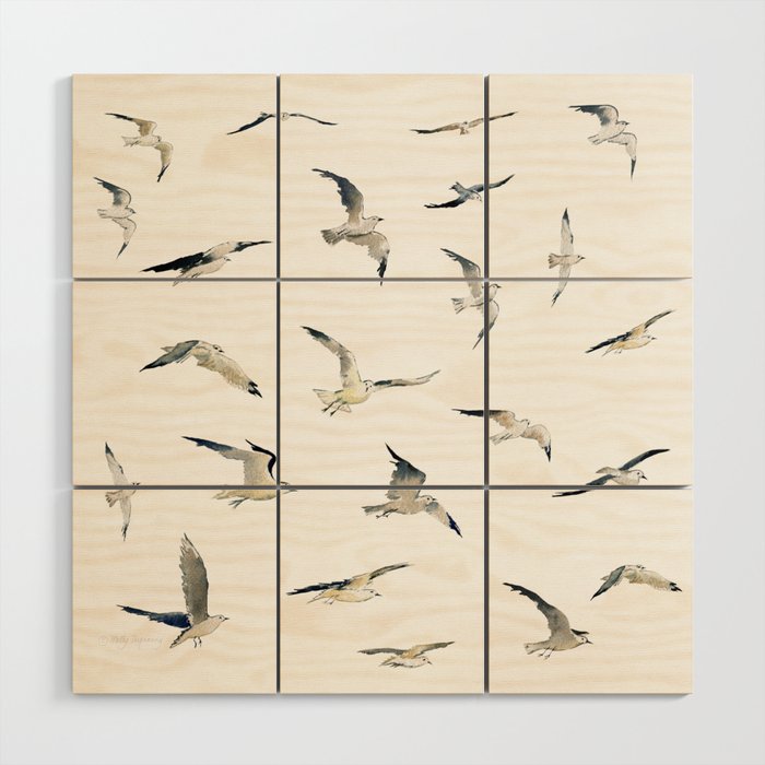 Birds Flock  Wood Wall Art