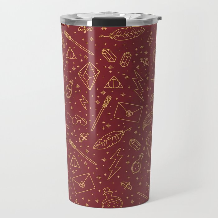 Yer a Wizard - Red + Gold Travel Mug