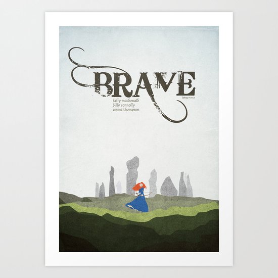 Brave - minimal poster Art Print