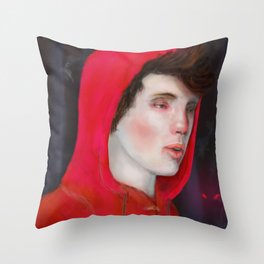 A Red Night Throw Pillow