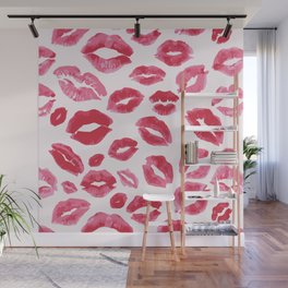 Lipstick Kisses Wall Mural
