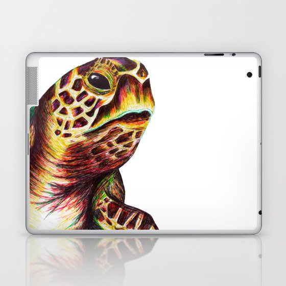 Pen drawing turtle Laptop & iPad Skin