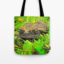 Grumpy Toad animal graphic by WordWorthyPhotos Tote Bag