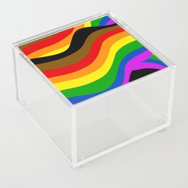 PRIDE Rainbow Flag POC Swirls Acrylic Box