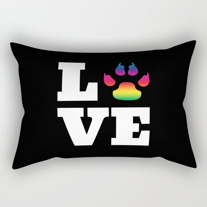 Rainbow paw Rectangular Pillow