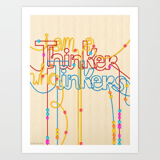 Tinkering Thinker Art Print