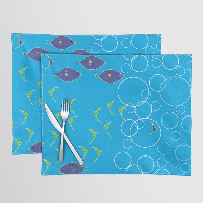 Fishes of the Deep with Bubbles Placemat