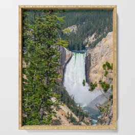 Yellowstone National Park Waterfall Landscape Photography Print Serving Tray