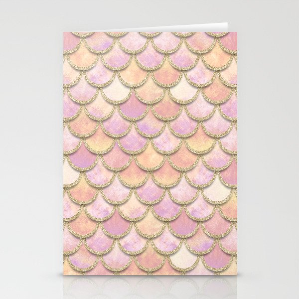 Baby Mermaid Scales Peachy Stationery Cards