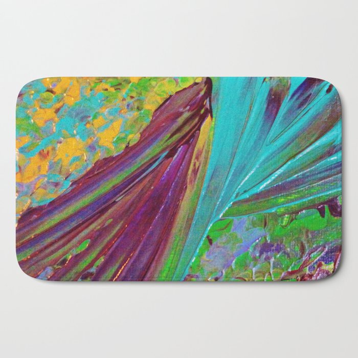 Color Chaos Wild Vibrant Colorful Abstract Acrylic Painting Lime Color Chaos Wild Vibrant Colorful Abstract Acrylic Painting Lime Green Plum Purple Gift Art Decor Bath Mat By Ebiemporium Society6