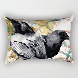 Ravens in the Fall, raven wall art Rectangular Pillow