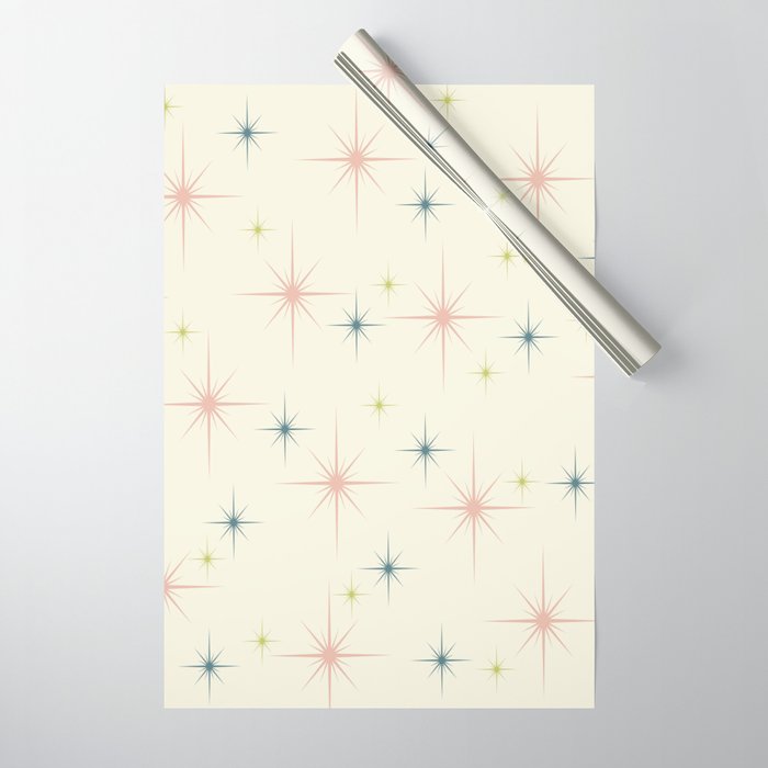 Mid Century Modern Stars Wrapping Paper