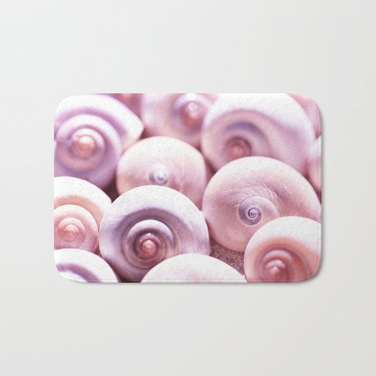 Dream of last summer I - Animal Snail Shells in pink on #Society6 Bath Mat