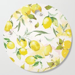 Watercolor lemons Cutting Board | Summer, Pattern, Home Decor, Graphicdesign, Vintage, Lemon, Children, Winter, Fashion, Flower 