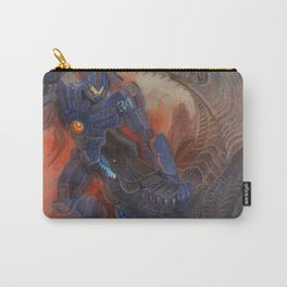 Battle of titans Carry-All Pouch | Pacificrim, Monster, Markers, Robot, Giantrobot, Watercolor, Painting, Kaiju, Pacific Rim, Traditional 