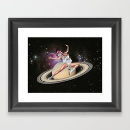 Saturn Queen // Skating in Space Framed Art Print