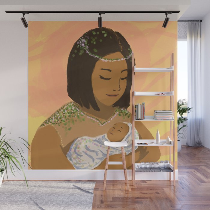 Mother And Child Wall Mural By Scarlettsymetria Society6
