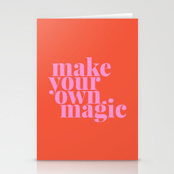 Make Your Own Magic | Pink and Orange Stationery Cards