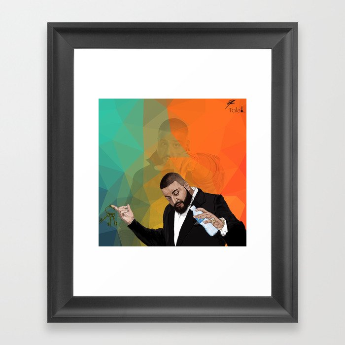 Dj Khaled And The Keys To Success Framed Art Print By Manlike