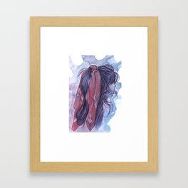 Watercolor ombré hair Framed Art Print