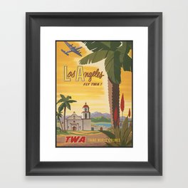 Los Angeles Vintage Poster - Fly TWA Framed Art Print