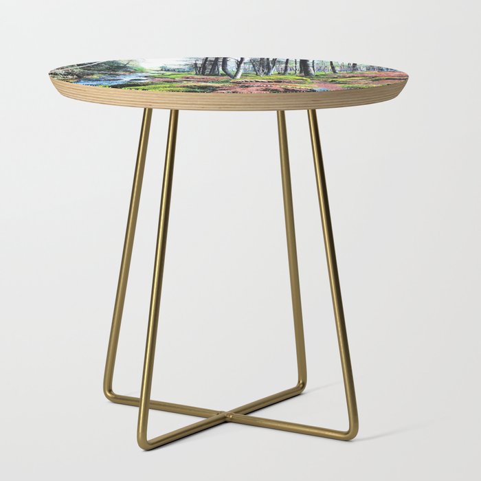 Nature Path Through the Forest in Expressive and I Art  Side Table