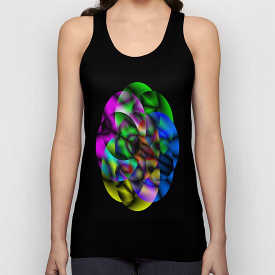 Concentric Vibrancy - Abstract, neon, geometry artwork Unisex Tank Top