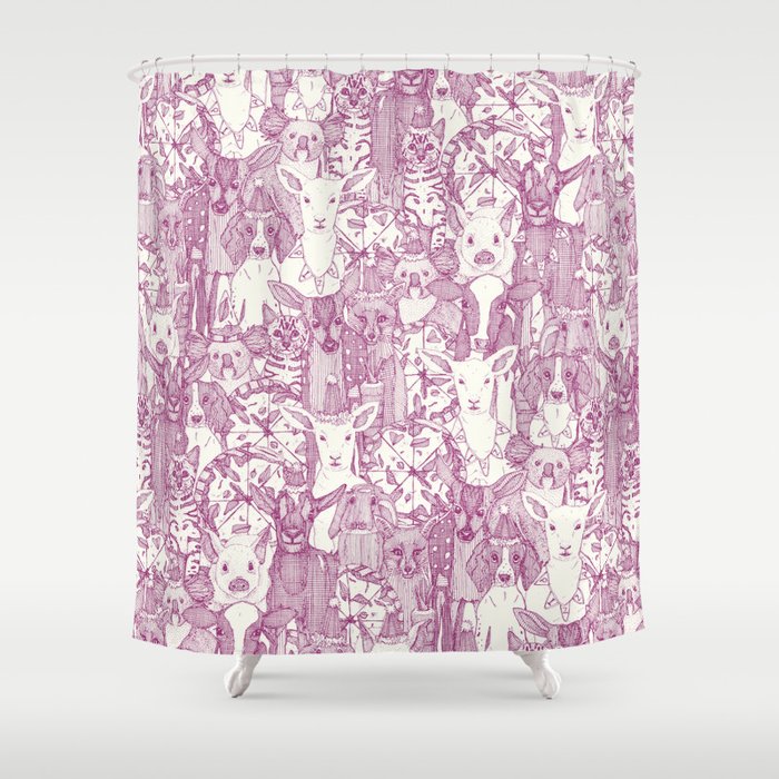 margherita menagerie berry Shower Curtain