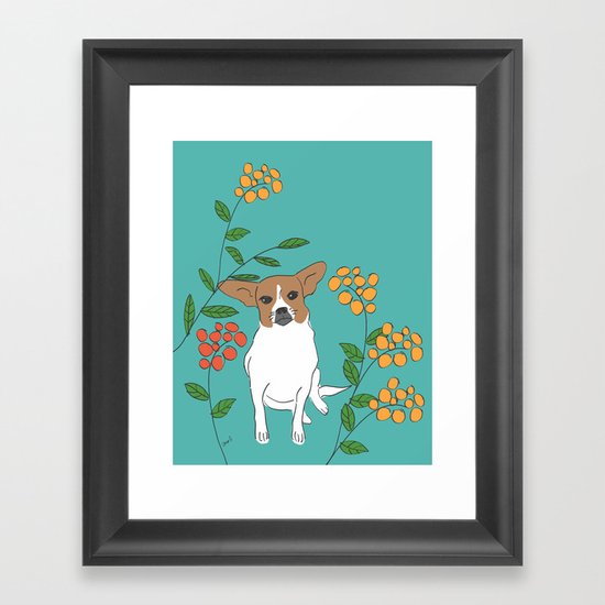 Brown dog Framed Art Print