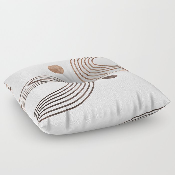 Bohemian Minimalist Geometric Abstract Artwork V2 Floor Pillow
