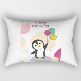 Penguin Wishes Happy Birthday To You Penguins Rectangular Pillow