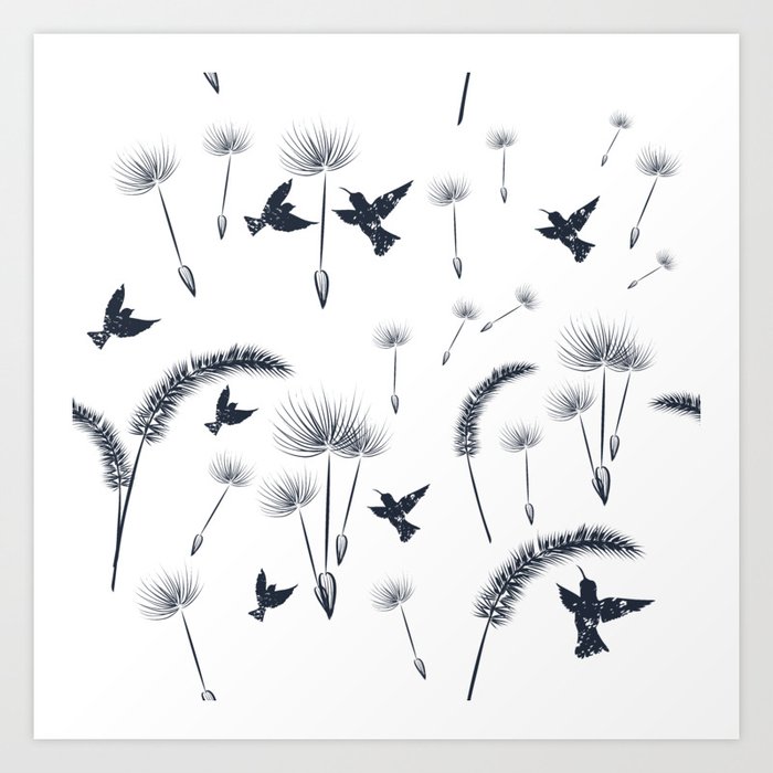 dandelion blowing birds
