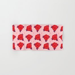 Red Rose Pop Art Hand & Bath Towel