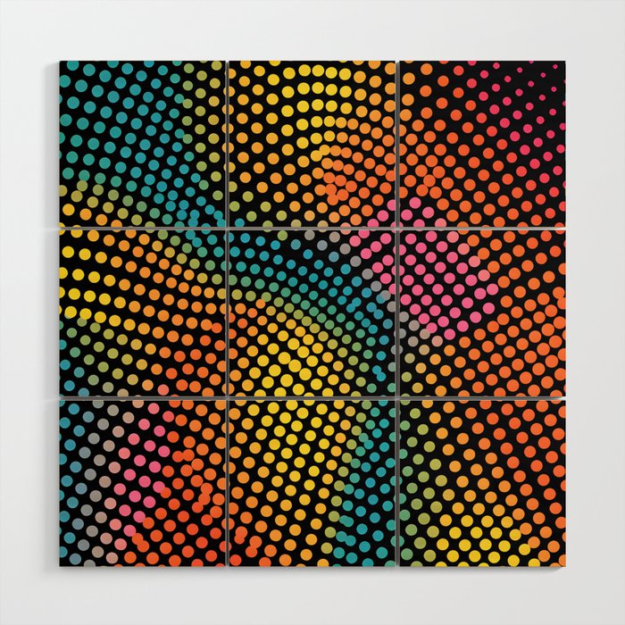 Vibrant Dotted Minimal Colored Pattern - Contemporary Elegance for Stylish Spaces Wood Wall Art