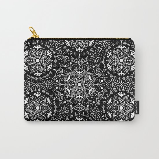 Mandala_Black and White Carry-All Pouch