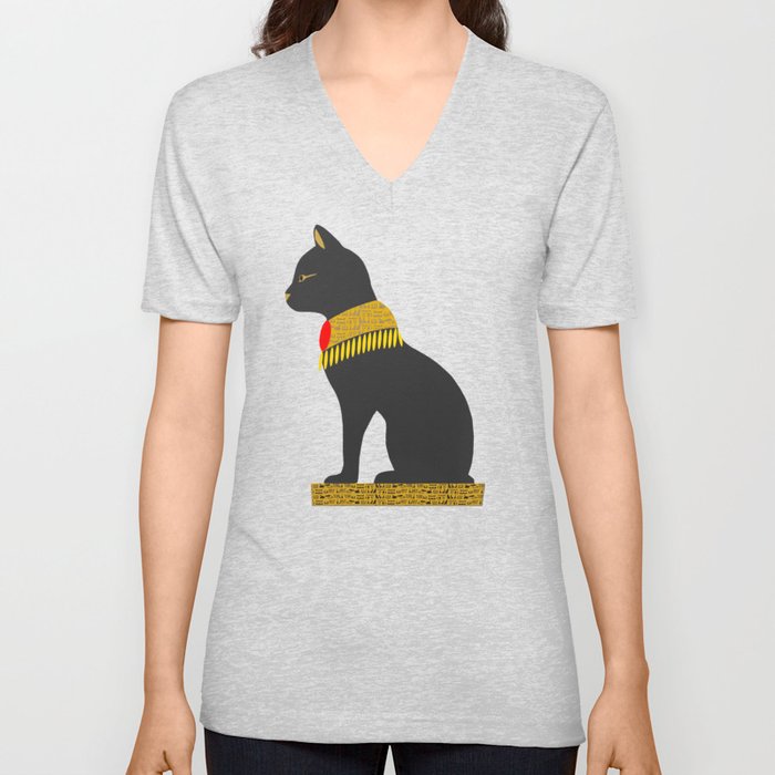 Cat statue, Egyptian gods, ancient myths, gift idea Egypt fans V Neck T Shirt