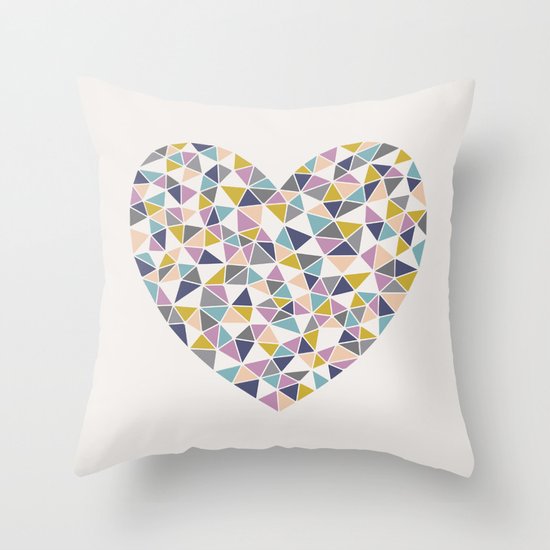 Faceted Heart Throw Pillow
