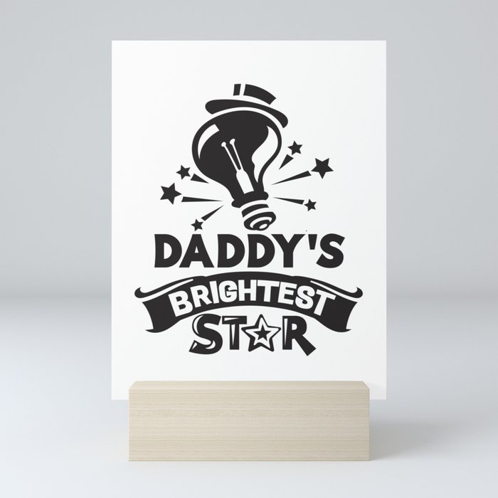 Daddys Brightest Star Cute Children Mini Art Print