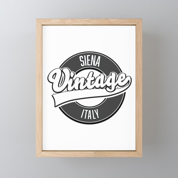 Siena italy vintage style logo. Framed Mini Art Print