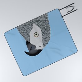 African Grey Parrot [ON SKY BLUE] Picnic Blanket