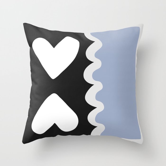 Two hearts vintage shape 5 Throw Pillow