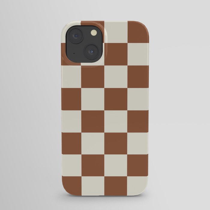 Checkered (Brown Cream) iPhone Case